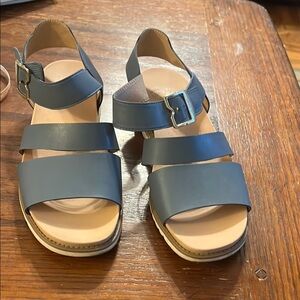 Dr. Scholl's Blue Slide Sandals with Minimalist Design